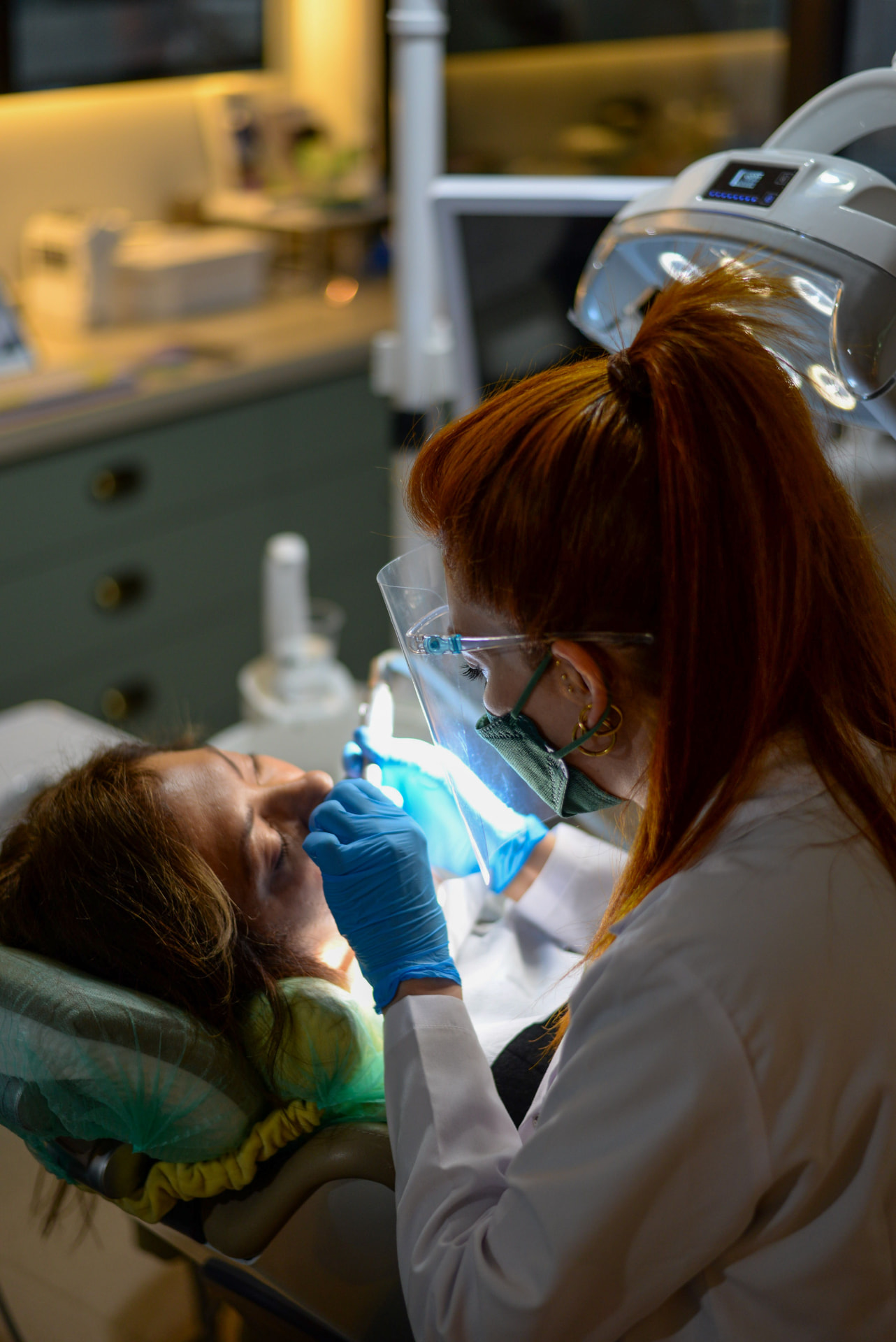 Dentist providing precise treatment to a patient